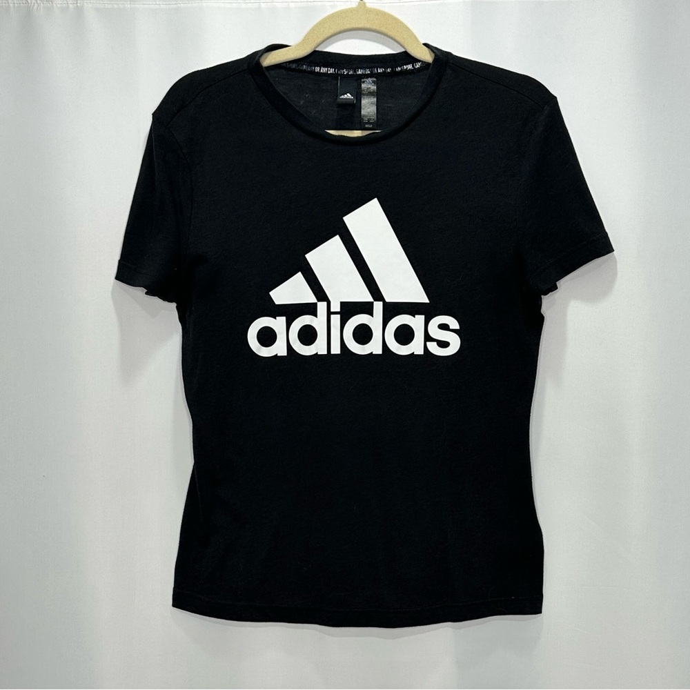 Adidas Black and White Logo Short Sleeve T-Shirt